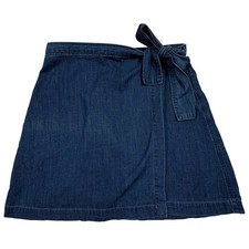 Abercrombie Chambray Wrap Skirt Women's S Blue Denim Coquette Casual