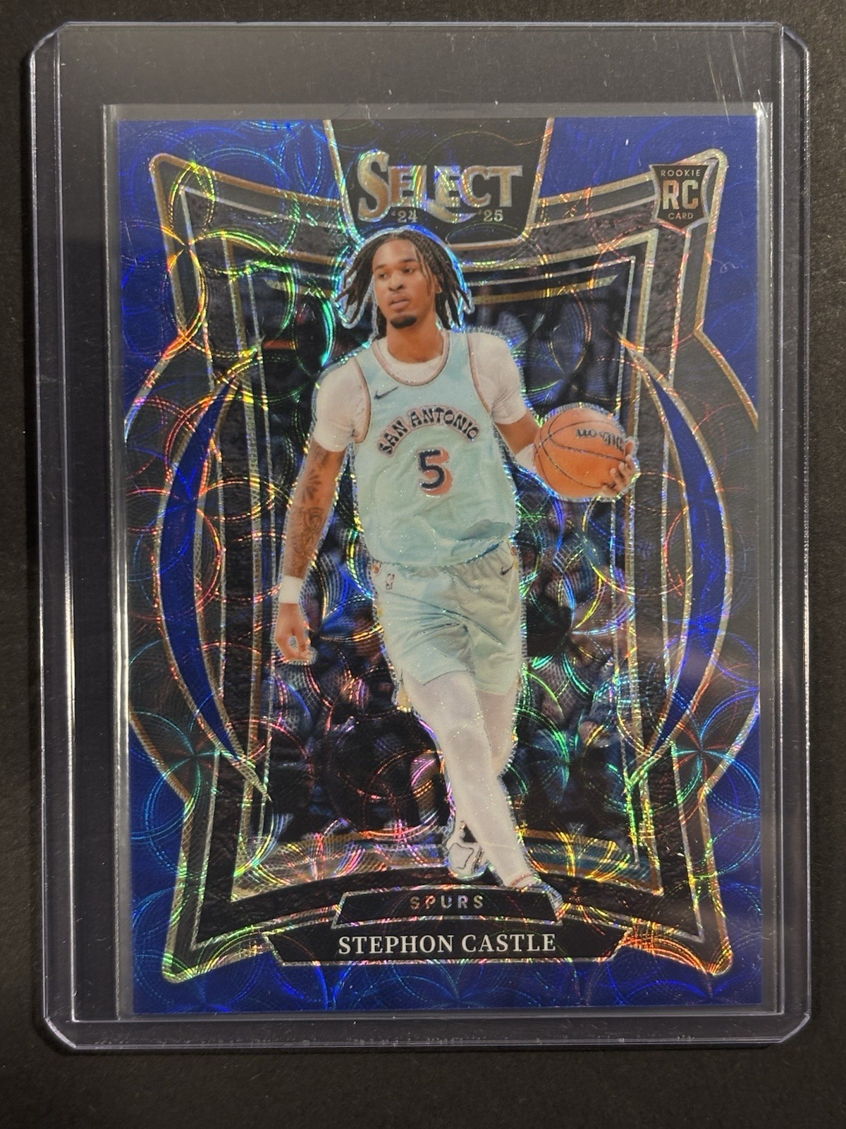 2024-25 Panini Select Stephon Castle #72 Blue Scope Prizm /249 Spurs ROTY 🔥🔥🔥