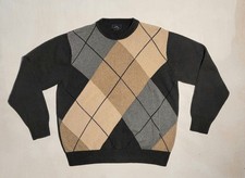 Dockers Men's Tight Knit Gray  Tan Pullover Sweater Size Large