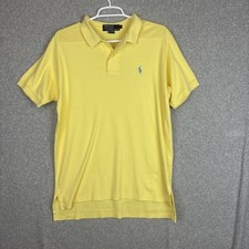 Vintage Ralph Lauren Polo Shirt Mens L Yellow Short Sleeve Cotton Made In USA