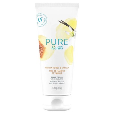Pure by Gillette Venus Shaving Cream Manuka Honey and Vanilla, 6 oz New!!!