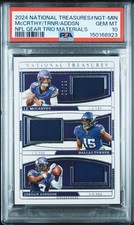 2024 NATIONAL TREASURES DALLAS TURNER JORDAN ADDISON JJ MCCARTHY RC 9/99 PSA 10