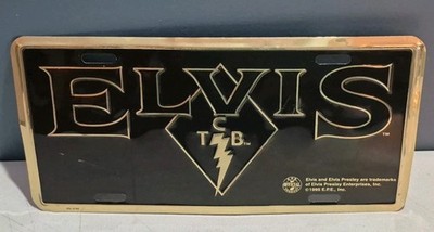 Vintage Elvis Presley Automobile License Plate Vintage 1995 TCB Metal-READ*