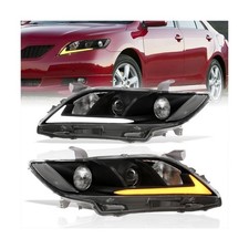 LED Headlights - For 2007-2009 Toyota Camry, Sequential Turn, Black