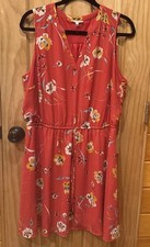 Maurices Red Floral Dress Womens Sleeveless plus Size 0 Runs Small Fits Like LRG