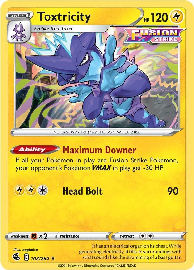 Pokemon Toxtricity (108) [SWSH08: Fusion Strike - 108/264] Near Mint FREE SHIP