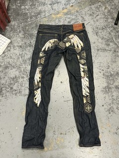 Evisu Jeans 30x34 Large White Graphic Made In Japan 170/76A