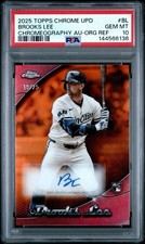 🔥 PSA 10 🔥 2025 Topps Chrome Brooks Lee RC Auto Orange /25 GEM MINT