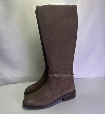 Vince Camuto Adria Tall Riding Boots Suede Toasted Taupe Size 8.5 M NIB