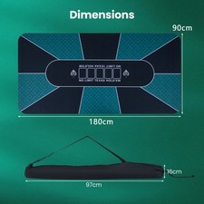 Poker Card Table Top 180x90cm Portable Texas Holdem Mat Water Green