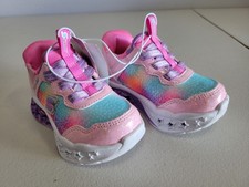 S Sport By Skechers Olive Sneakers Light Up Stretch Laces Girls Size 5 NEW