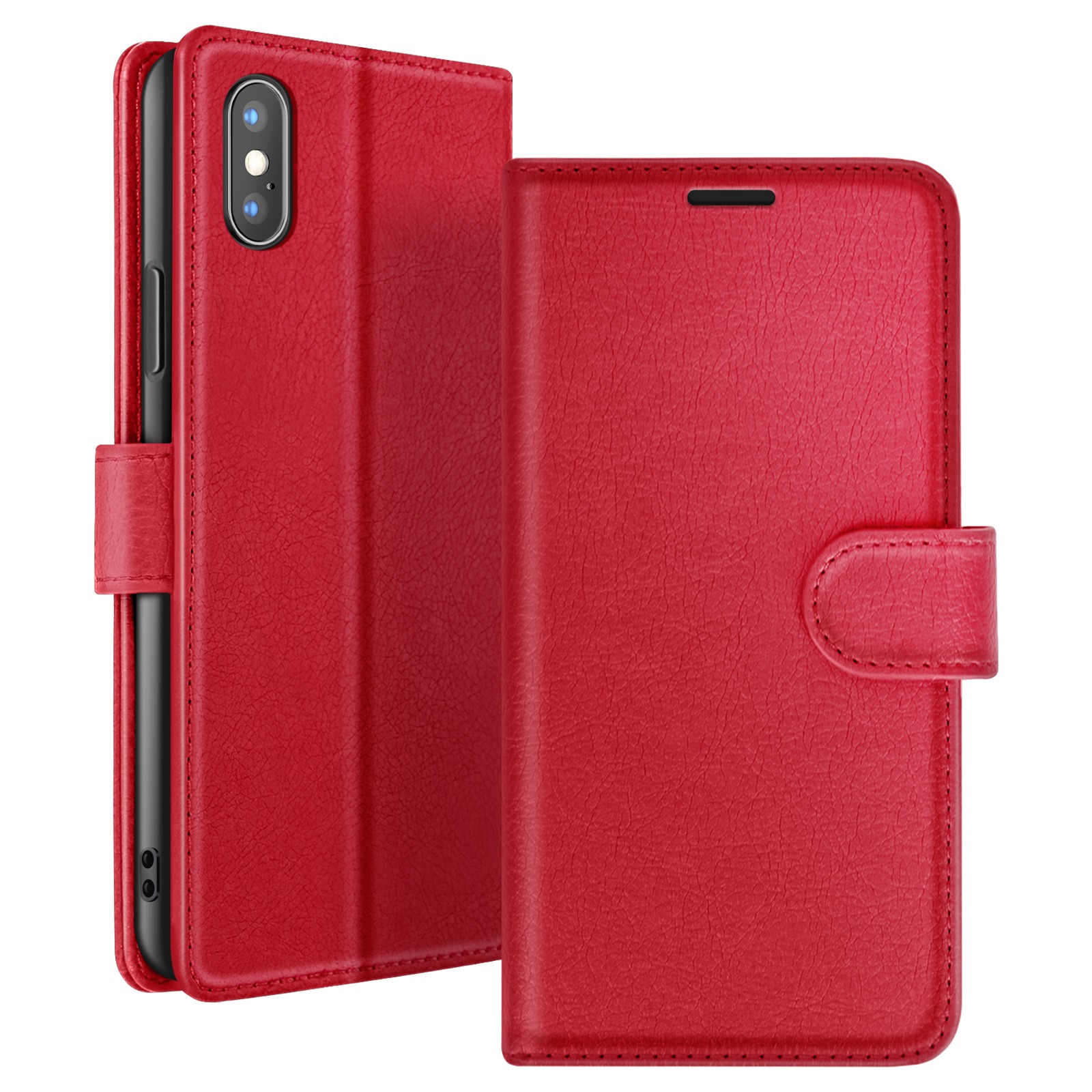 Étui iPhone XS rouge Zanaé idéal pour regarder vos vidéos en voyage de travail