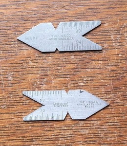 (2) Vintage Starrett (The L. S. S. Co.) No. 391 Center Gages Machinist Tools