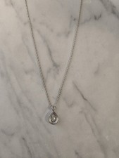 14k White Gold Diamond Necklace 16 In