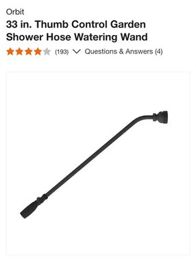 Orbit 33 in. Thumb Control Garden Shower Hose Watering Wand