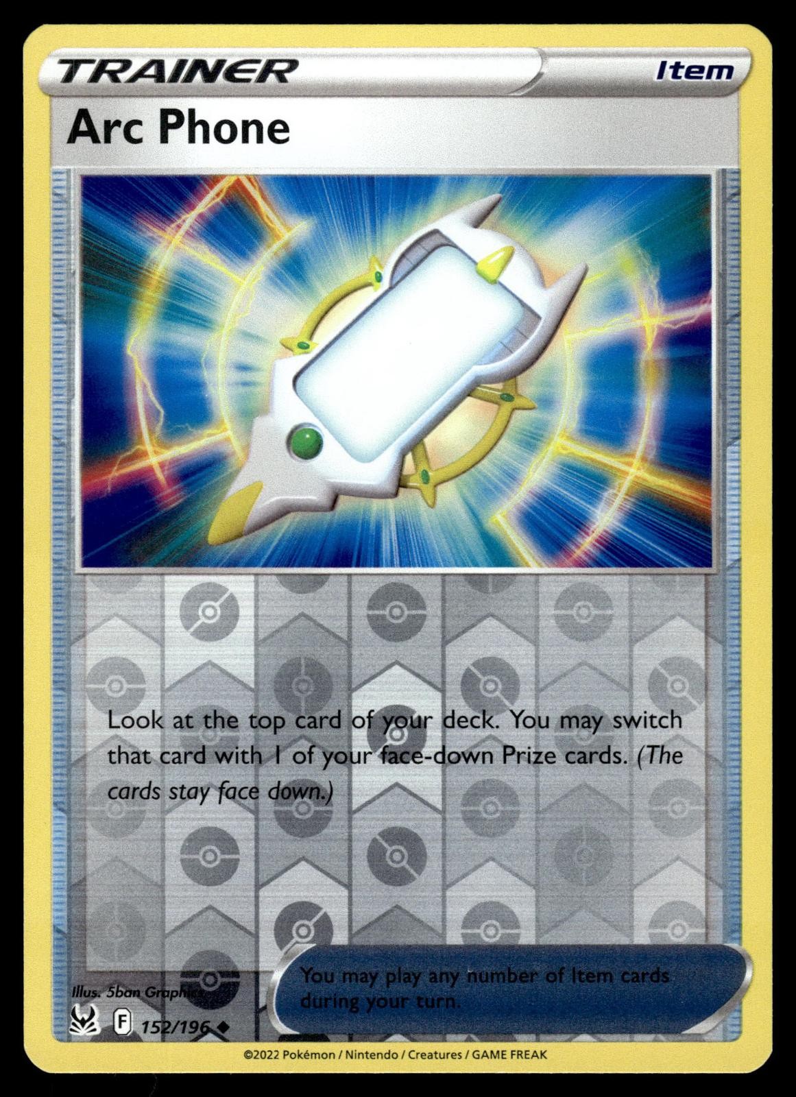 Arc Phone 152/196 Uncommon Lost Origin Pokemon Reverse Holo Near Mint