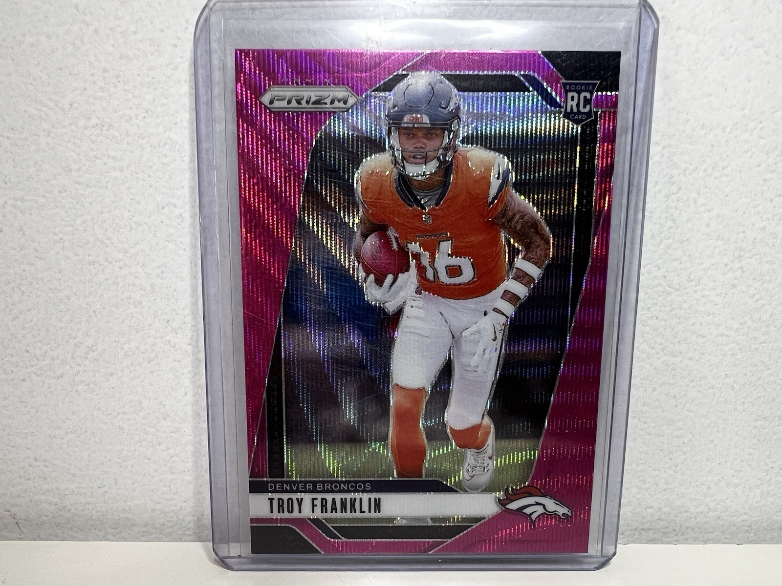 2024 Panini Prizm Troy Franklin Pink Wave Rookie Card #393 Broncos