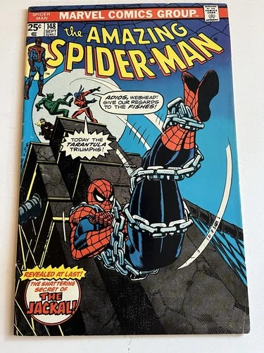 THE AMAZING SPIDER-MAN #148 Marvel 1975 Jackal's Identity Revealed FN+ 6.5