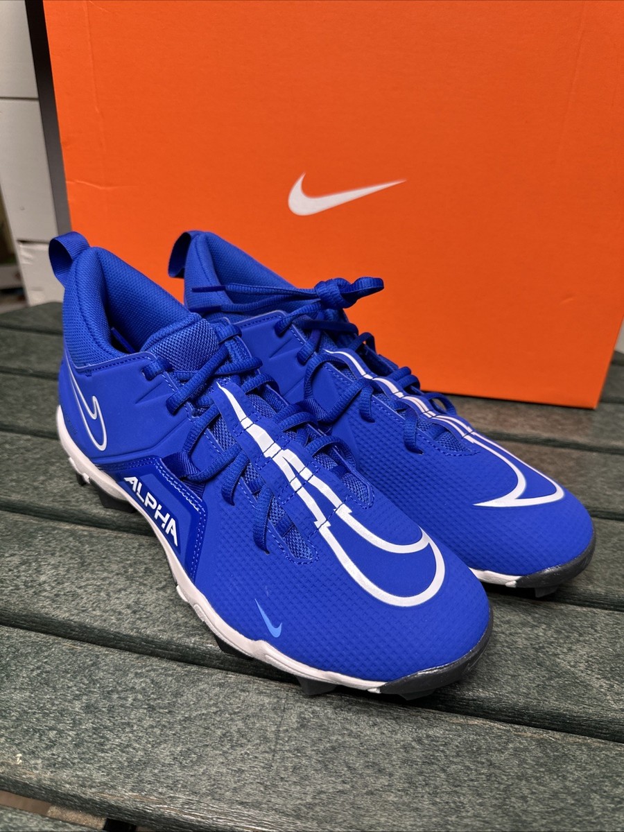 New Nike Alpha Menace 3 Shark Football Cleats Blue CV0582-414
