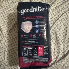 New Goodnites Overnight Underwear for Girls XL 14-20 95-140 lbs 9 Ct