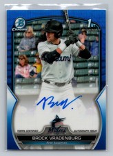 2023 Bowman Draft Brock Vradenburg Chrome Auto Blue Wave Refractor #/150 #CDA-BV