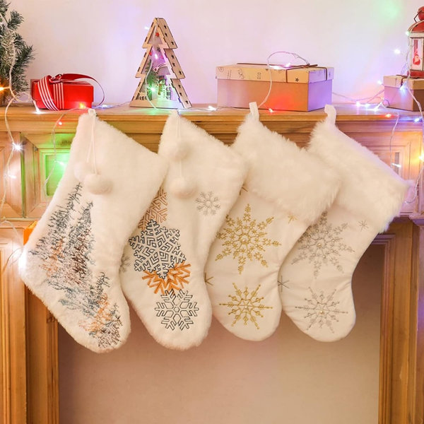 Nikolausstiefel 4Er Set, Weihnachtsstrumpf Kamin,Personalisierte PlüSchstickerei-image