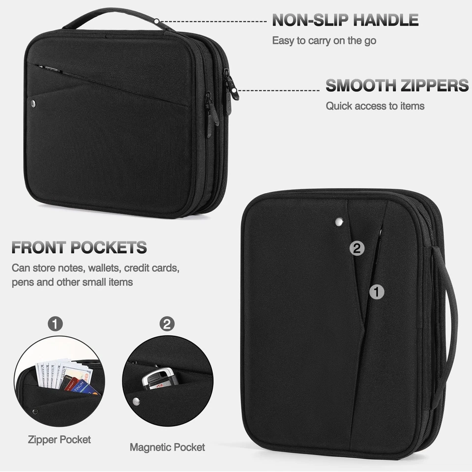 Double Layer Tablet Sleeve for 11-Inch iPad Pro and Air 2024, Black - Image 3 of 4