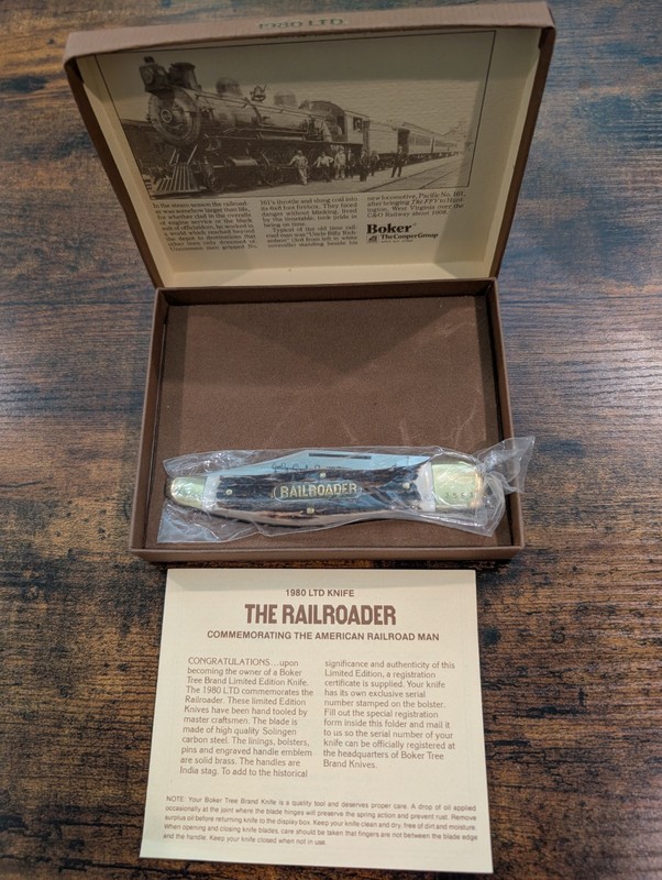Böker The Railroader 1980 LTD 2-Blade Stag Carbon Steel Pocketknife w/ Box