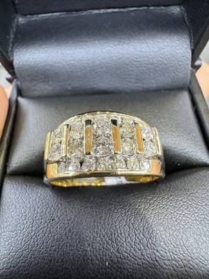 2.30Ct Round Cut Real Moissanite Men's Pinky Wedding Ring 14K Yellow Gold Plated