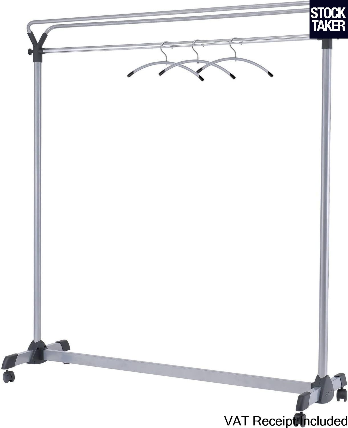 Alba PMGROUP3 Metal Garment Coat Rack Clothes Rail Luggage Shelf Mobile (VAT Inc