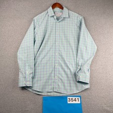 Mizzen  Main Shirt Trim Fit Lavender Green Plaid Button Up Long Sleeve Mens XL