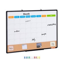  New 36"x 24" Monthly Calendar Whiteboard  Cork Board Combo w/Aluminum Frame  