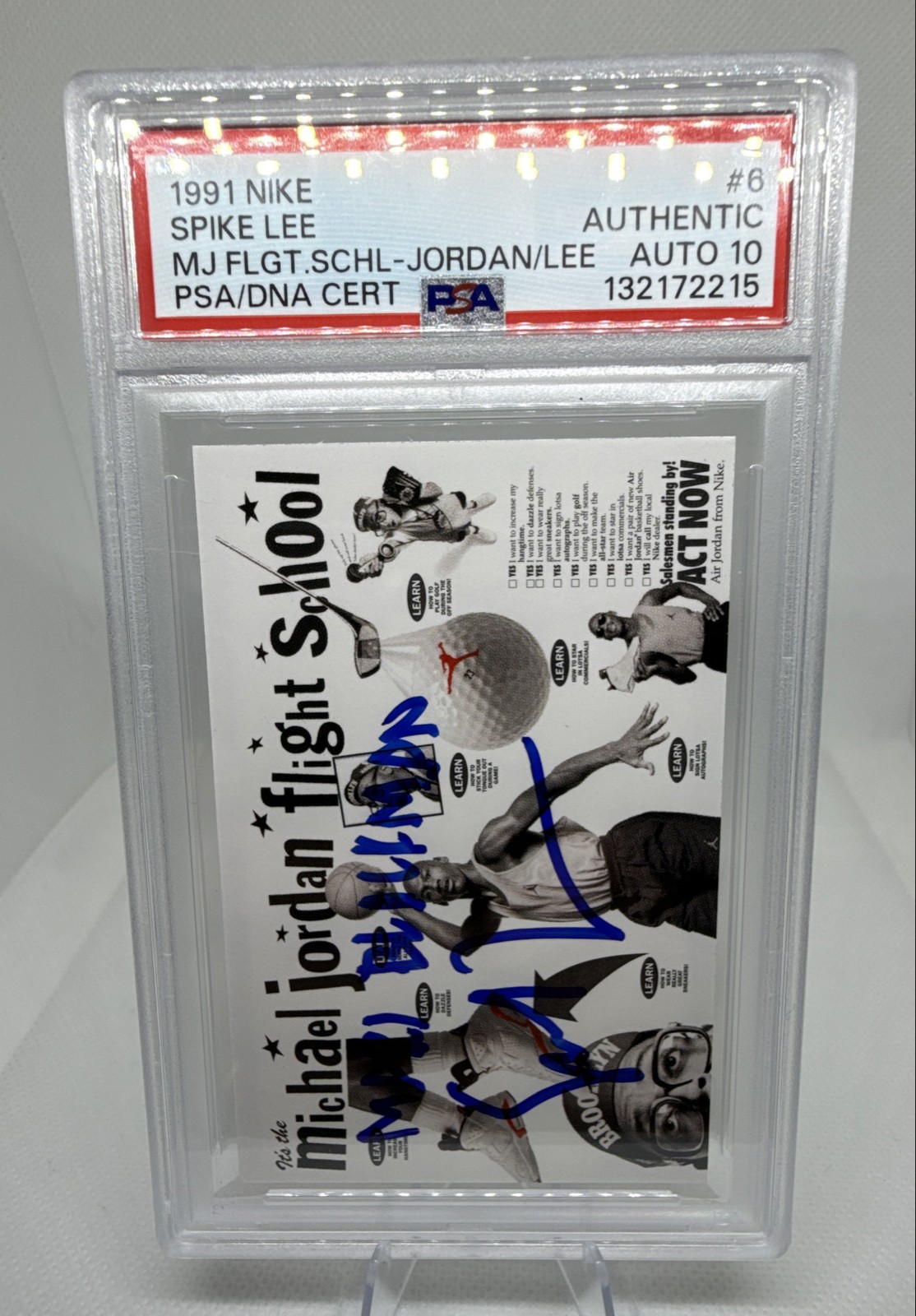 1991 Nike Michael Jordan / Mars Blackmon - Spike Lee Auto PSA 10