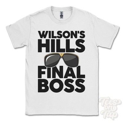 WILSON'S HILLS FINAL BOSS T-SHIRT lustiges Weihnachtsgeschenk Pegswood Northumberland