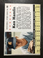 1961 Post Baseball Set-Break Card #89 Ken Hamlin Athletics NICE CLEAN!!