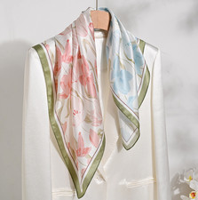 100 Silk Scarf Square Neckerchief 65X65cm Shawl floral Print Bandanna Wrap new