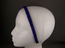Purple seed bead 3/8" wide skinny narrow headband beaded hair band accessory