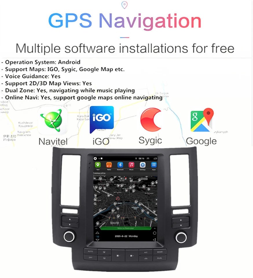 Unidad principal de radio estéreo Android 11 9,7" navegación GPS para Infiniti FX35 FX45 2003-2006 Foto 3 de 4