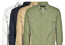 MENS SHIRT 100 COTTON POCKETS AND STRAPS SLOTS CONTRAST LONG SLEEVE