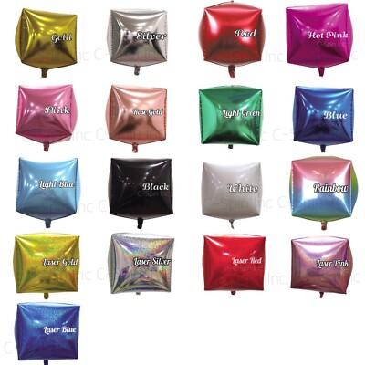 32 Color 24'' 4D Square Cube Foil Balloons Mylar Balloon Party Birthday Christmas