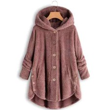 Nuevo Abrigo Para Mujer Lana y Mezclas 2025 Otoño Invierno Abrigo Mujer Cálido Oso de Peluche Abrigo