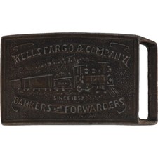 Wells Fargo Banker Forwarder Train Railroad Locomotive 70s Vintage Belt Buckle