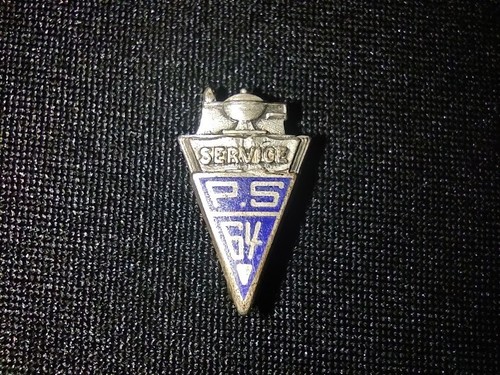 "P.S 64" Service Sterlingsilber Dreieck Emaille Revers 3/4" Pin Anhänger Charm