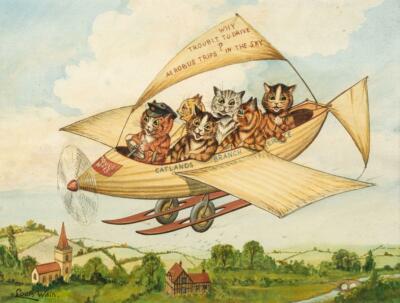 Flying Cats by Louis William Wain 8X10 Glossy Color Print The Best Quality Photo