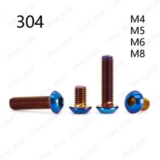 304SS Hex Socket Button Head Screws Plate Titanium Motorcycle Refitting M4/M5-M8