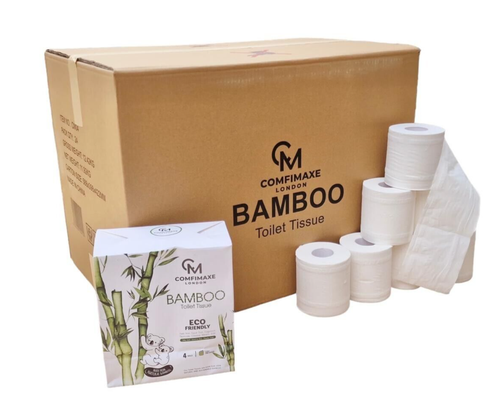 COMFIMAXE® 100% Bamboo Toilet Paper | 3Ply Toilet Paper | Bulk Buy 96 Rolls