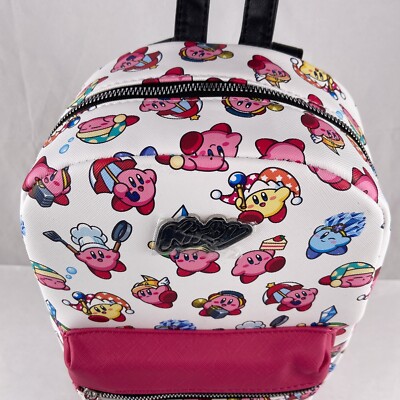 Kirby Mini Backpack Nintendo Cosplay Abilities Bag Pink Zip Straps