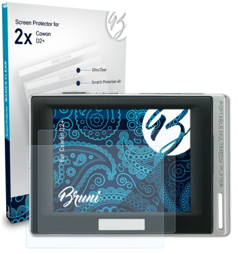 Bruni 2x Protective Film for Cowon D2+ Screen Protector Screen Protection - Afbeelding 1 van 4