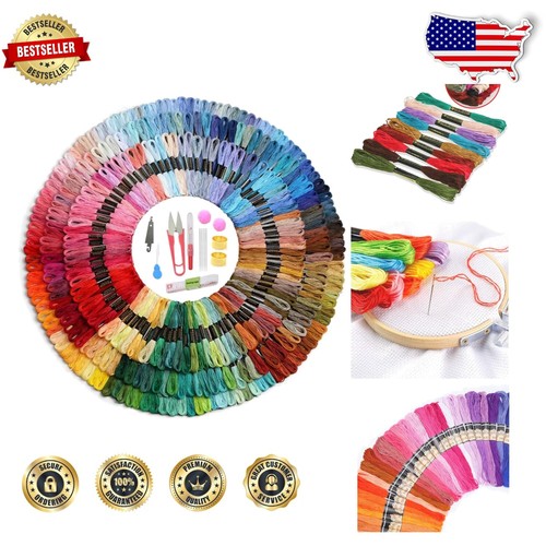 200 Pcs Premium Cotton Embroidery Threads with Tool Kit - DIY Sewing Essentials