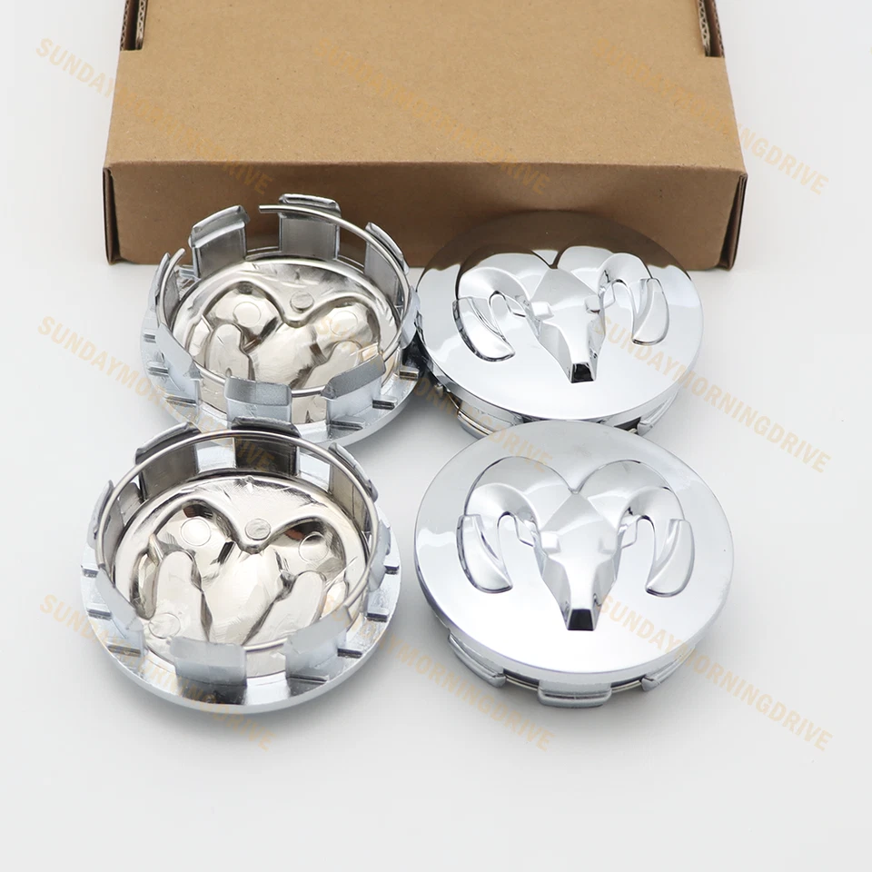 For Ram 1500 Chrome Wheel Hub Center Caps Covers 63mm 2013-2019 - 4pc - Image 4 of 4